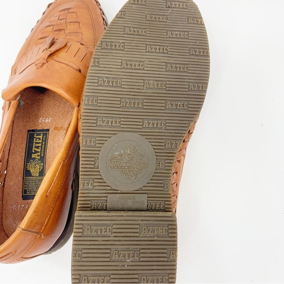 Aztec Made in Mexico Woven Leather Loafer with Tassels. Mens size 11 - Picture 6 of 6